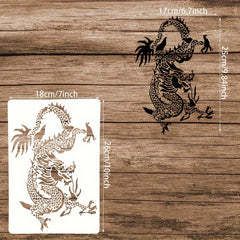 Dragon Template Stencil for DIY Painting Fabric Wall Decor Craft Project