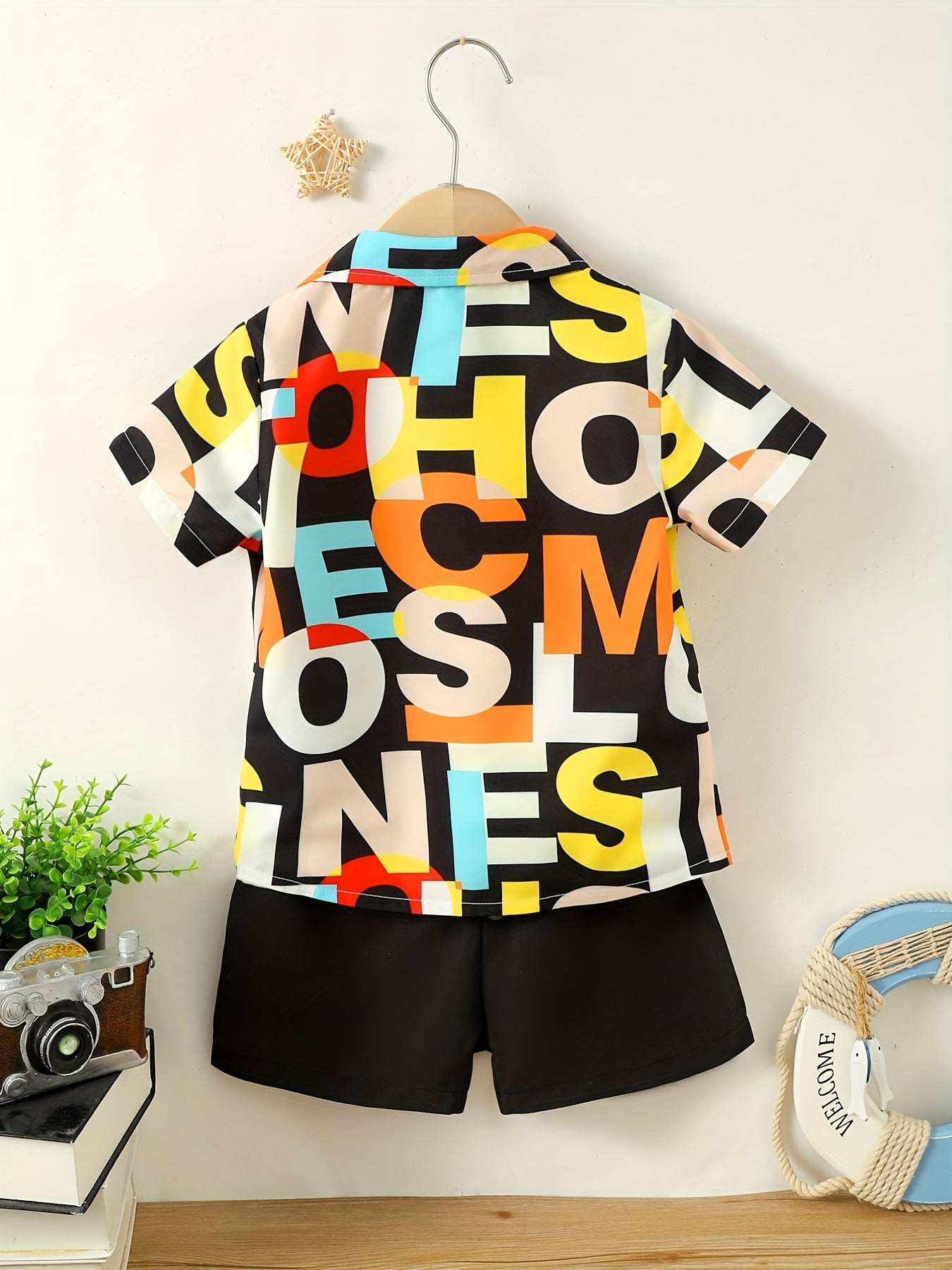 Baby Boy Hawaiian Outfit Short Sleeve Shirt & Shorts Set For Summer