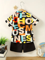 Baby Boy Hawaiian Outfit Short Sleeve Shirt & Shorts Set For Summer