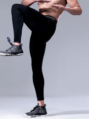 Men's Alphabets Pattern Compression Pants for Fitness