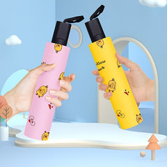 Foldable Lightweight Vinyl Windproof Duck Sunscreen Folding Umbrella