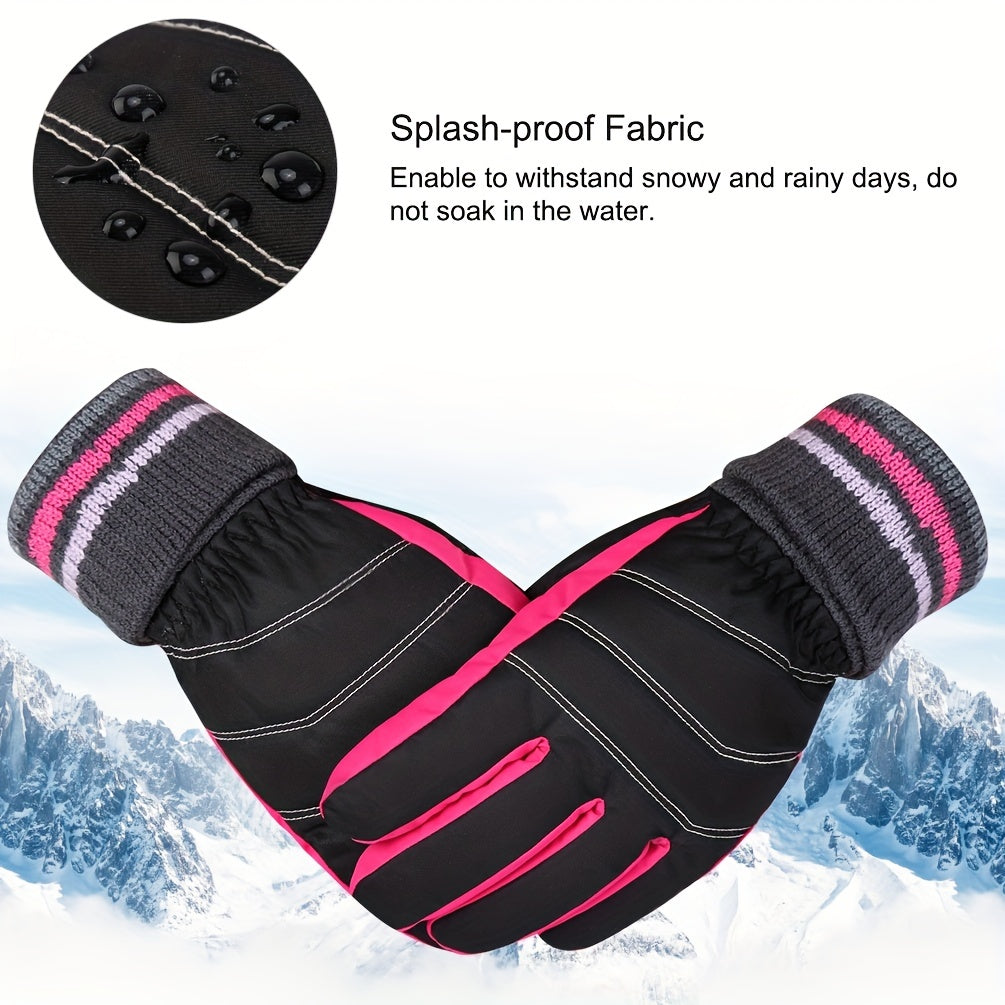 Kids Ski Gloves Cold Weather Tear-resistant Outdoor Sports Gloves