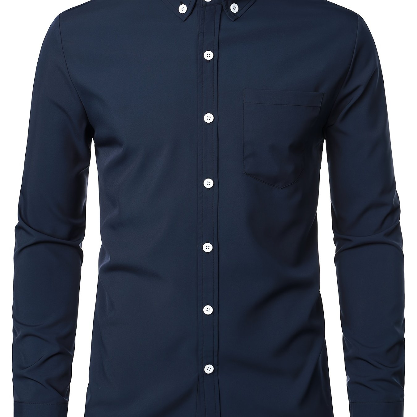 Men s Slim Fit Long-sleeved Button Shirt