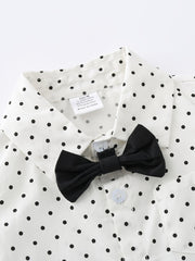 2pcs Baby Boys Polka Dot Long Sleeve Gentleman Outfit Clothes