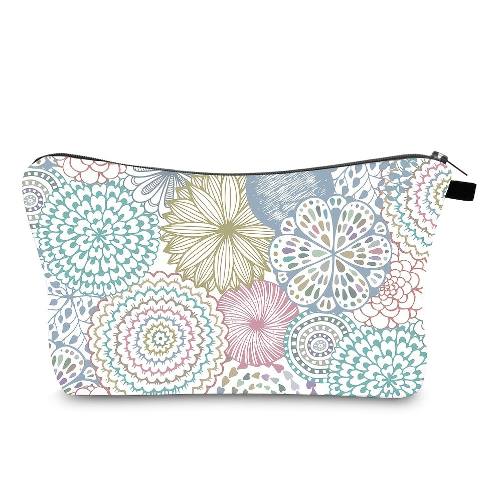 Floral Pattern Travel Makeup Bag - Portable & Stylish - Ideal Gift for Travelers