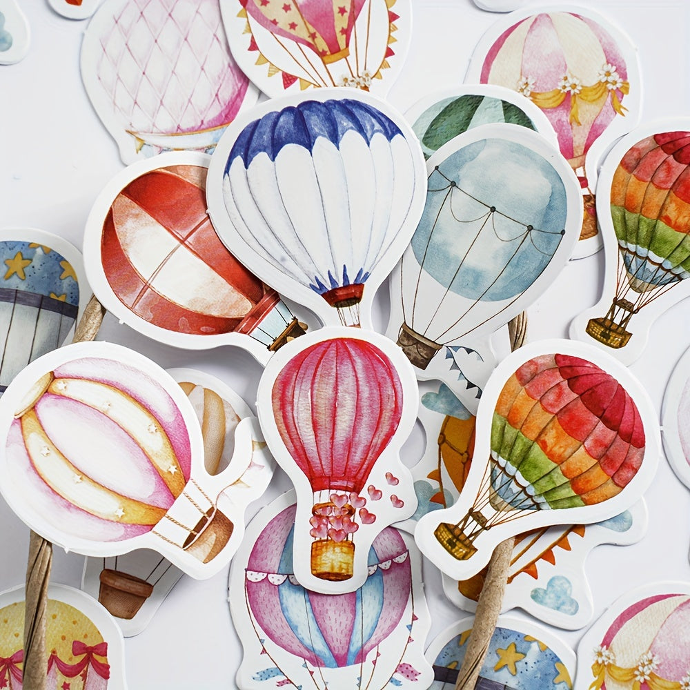 46pcs Hot Air Balloons Box Stickers DIY Hand Account Decoration Scrapbooking
