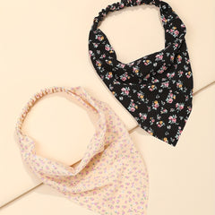 3pcs Floral Triangle Scarf Headband Elastic Turban Bandana Women Head Wrap