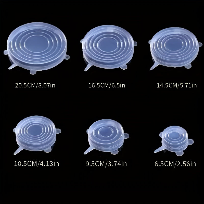 6pcs Silicone Stretch Lids BPA-Free Reusable Food Bowl Covers