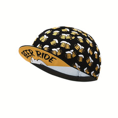 Beer Pattern Retro Cycling Cap Vintage Breathable Bicycle Anti Sweat Cap