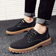 Men's Lace Up Stitched Work Shoe Casual Durable Outdoor Walking Shoes