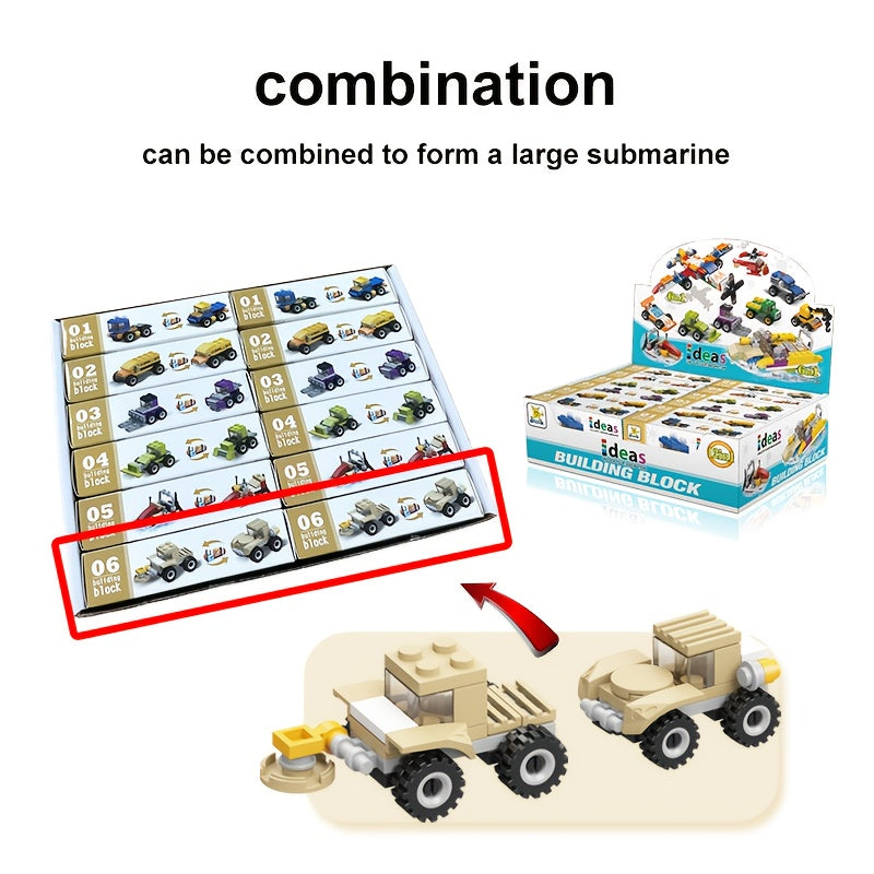City Cars Building Blocks Set, 12pcs, Educational Toy, Kids' Birthday Gift