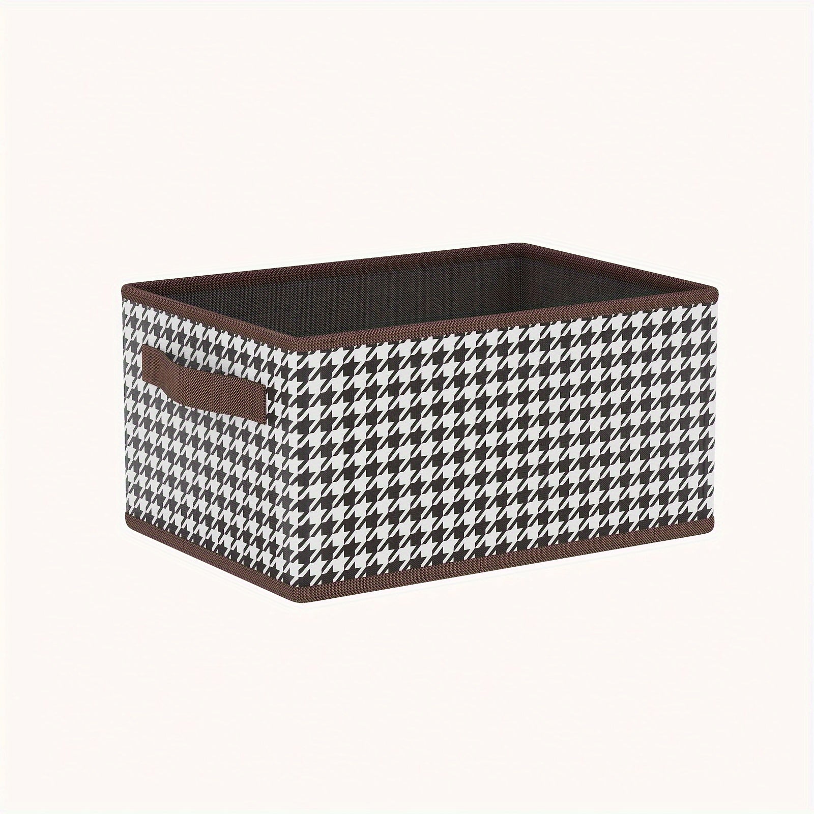 Foldable Houndstooth Storage Box - Non-woven Container for Household Items