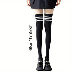 1 Pair Stripe Over Knee Dance High Socks