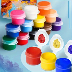 12 Colors Acrylic Paint Set With 2pcs Brushes Watercolor Pigments Kit