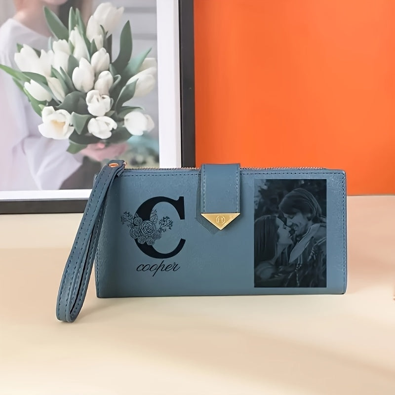 Personalized Women's Clutch Wallet with Snap Closure