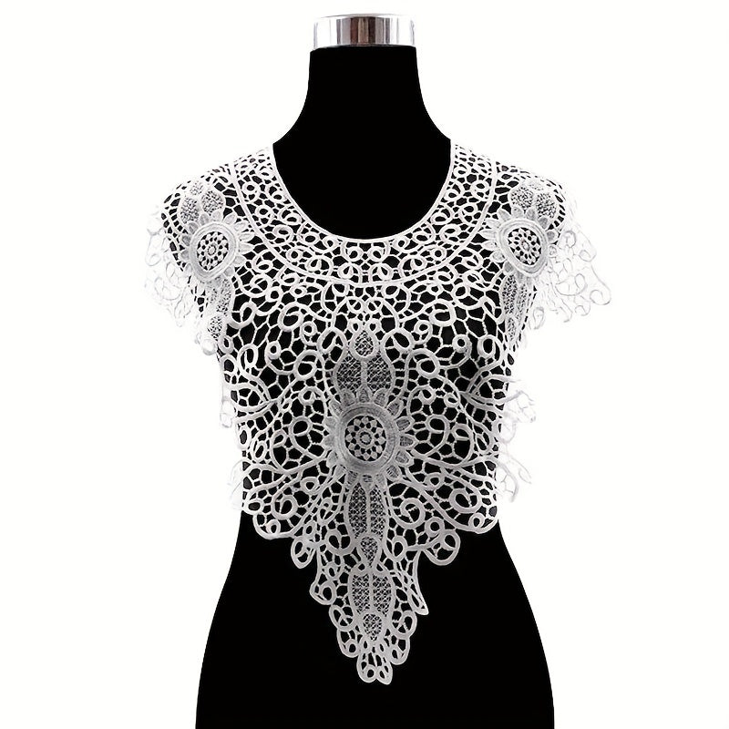 1pc Flower Embroidery Lace Fabric Trim Ribbon DIY Sewing Bridal Applique Collar