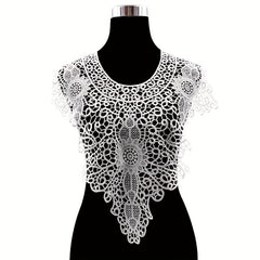 1pc Flower Embroidery Lace Fabric Trim Ribbon DIY Sewing Bridal Applique Collar