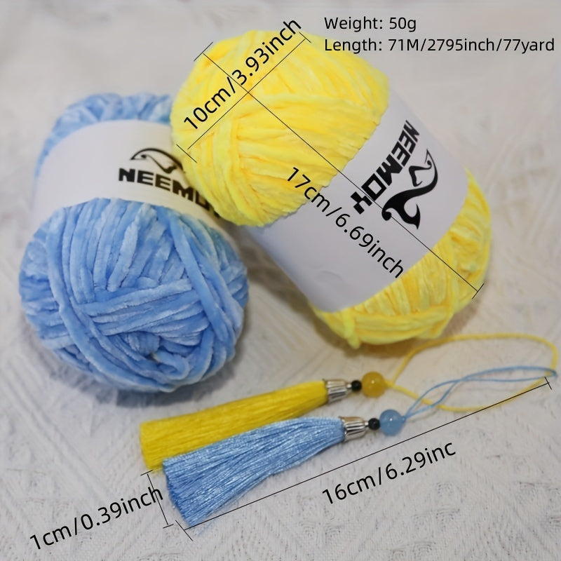 2pcs Chenille Wool Thread DIY Christmas Braided Material