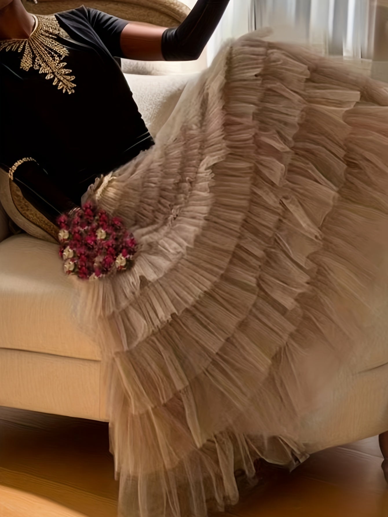 Layered Ruffles Tulle Skirt for Women