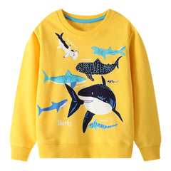 Boy's Cotton Cartoon Print Sweatshirt Outdoor Wear