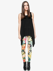 Floral Print High Waist Skinny Leggings Bohemian Stretchy Long Length