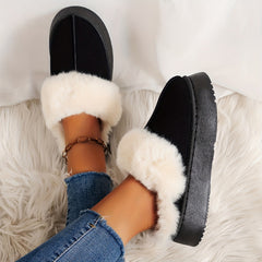 Plush Fur Lined Snow Shoes Non Slip Winter Boots