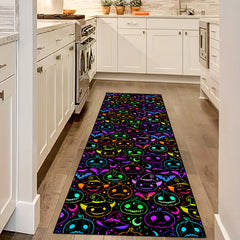 Spooky Halloween Skull Pattern Carpet Antifouling Anti Slip Washable