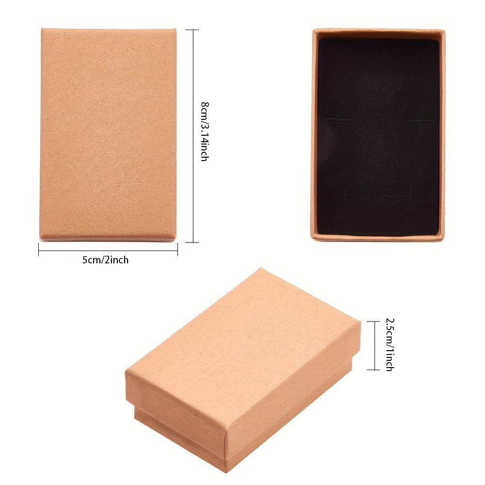24pcs Cardboard Jewelry Set Box For Ring Necklace Bracelet Tan 8x5x2