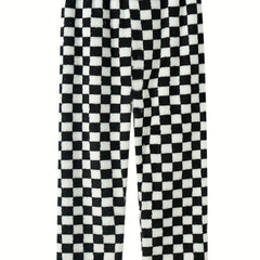 Women's Plus Checkered Print Flannel Warm Home Wear Pants