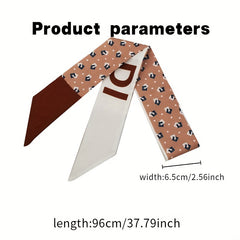 2pcs Red Skinny Scarf Long Ribbon Neckerchief Twilly Scarf For Women