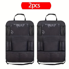 2pcs Car Seat Storage Bag Oxford Fabric Backrest Pocket With Tablet Computer Bra