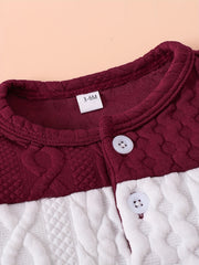 Baby Boy Long Sleeve Twisted Knit Sweatshirt Sweatpants Set