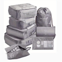 8-Piece Travel Cubes Set Lightweight Luggage Storage with Shoe Bag