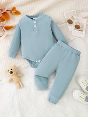 Infant Baby 2pcs Suit Long Sleeve Romper Pants Boys Girls Fall Winter Outfit