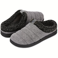 Men's Warm Slip On Slippers Fleece Indoor Walking Shoes