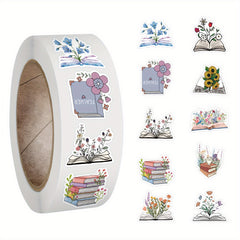 500 Pcs Flower Sticker Book Roll Waterproof Vinyl Stickers