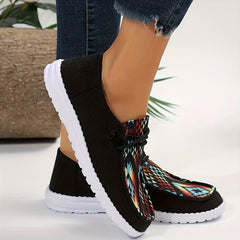 Women's Print Low Top Walking Shoes Lightweight & Comfortable Outdoor Flat Shoes