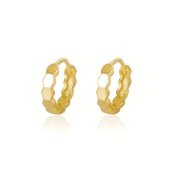 Golden Wave Hoop Earrings S925 Silver Classic Earrings For Women Girls