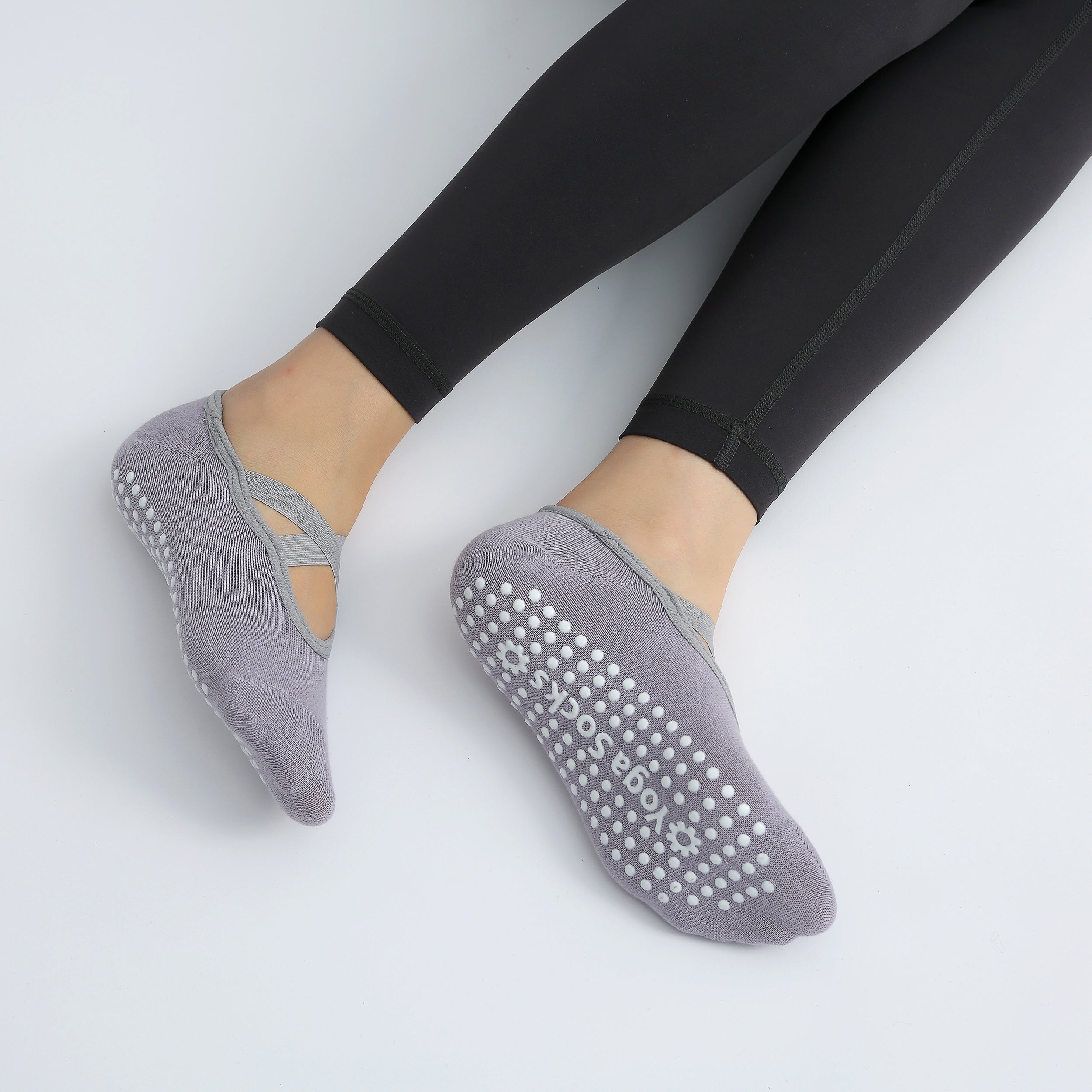 Women's Cross Strap Yoga Socks Non-slip Grips Sports Socks