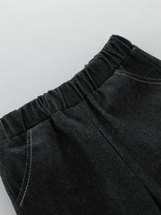 Boy's Denim Shirt & Pants Set Street Style Outfits For Spring Fall