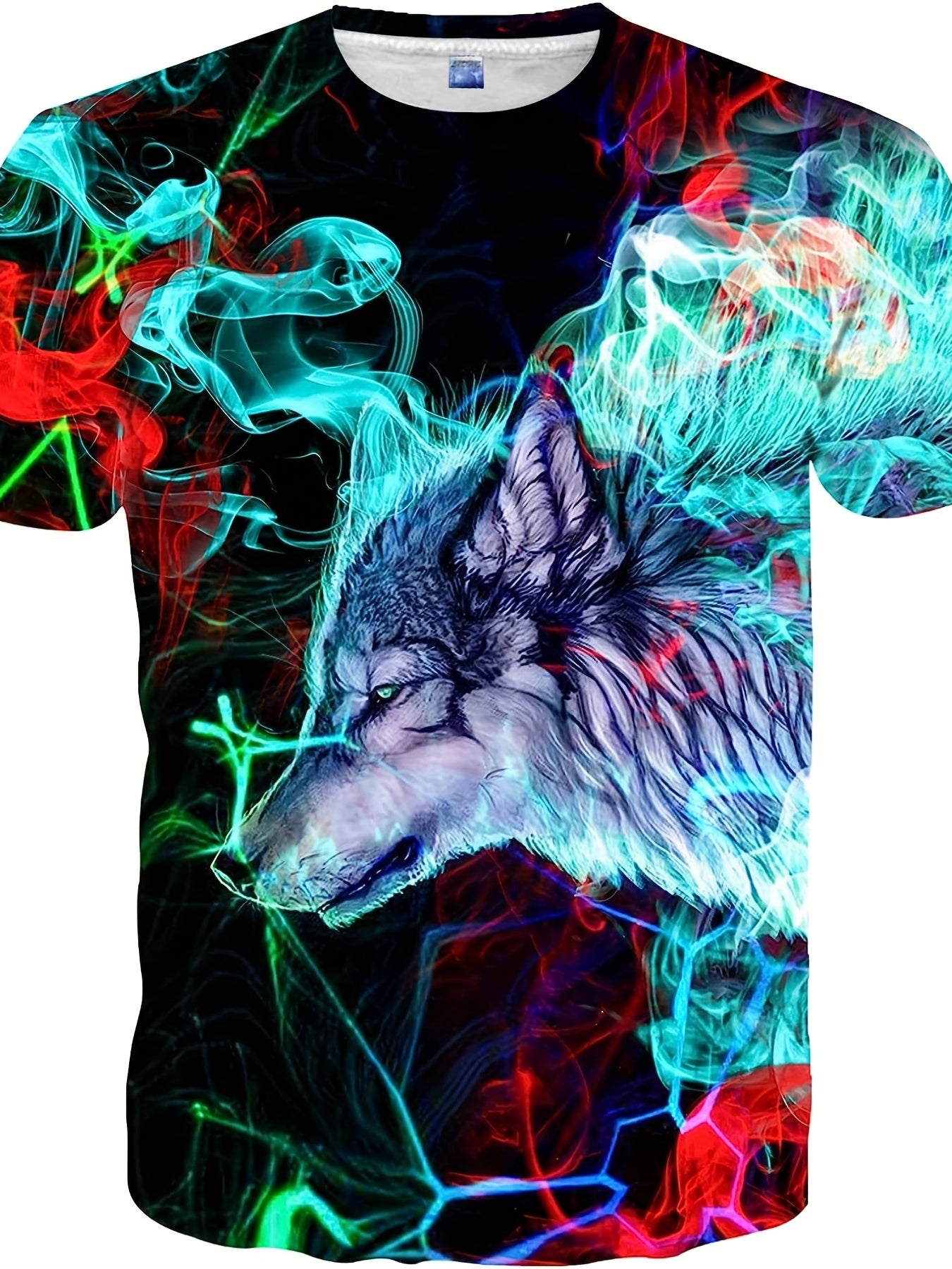 Men's Smoke & Wolf Graphic T-shirt Quick Dry Breathable Tee
