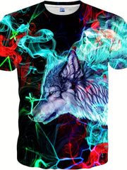 Men's Smoke & Wolf Graphic T-shirt Quick Dry Breathable Tee