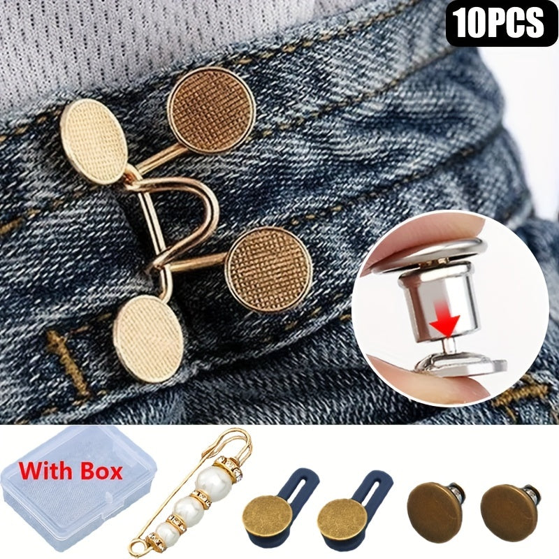 10pcs Small Daisy Waist Buttons Jeans Adjustment DIY Clothing Accessories