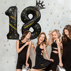Foil Crown 0 9 Number Balloons for Birthday Wedding Anniversary Baby Shower
