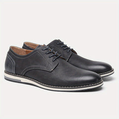 Men's PU Leather Derby Shoes Lace-up Front Formal Business Dress Shoes