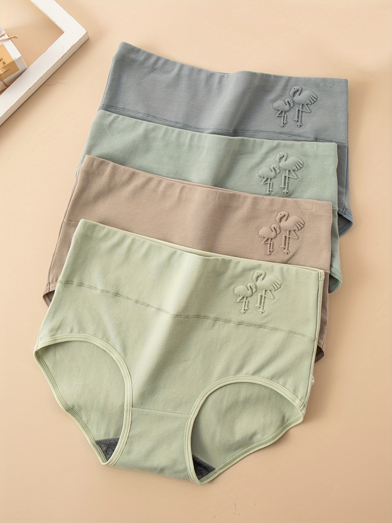 4pcs Animal Print Briefs High Waist Intimates Panties