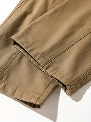 Men's Solid Casual Trousers with Zipper Pockets