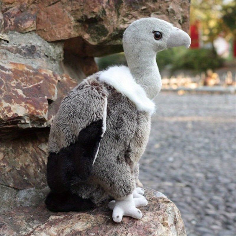 Realistic Vulture Plush Toy Soft Gray Tail Feathers Animal Doll Home Decor