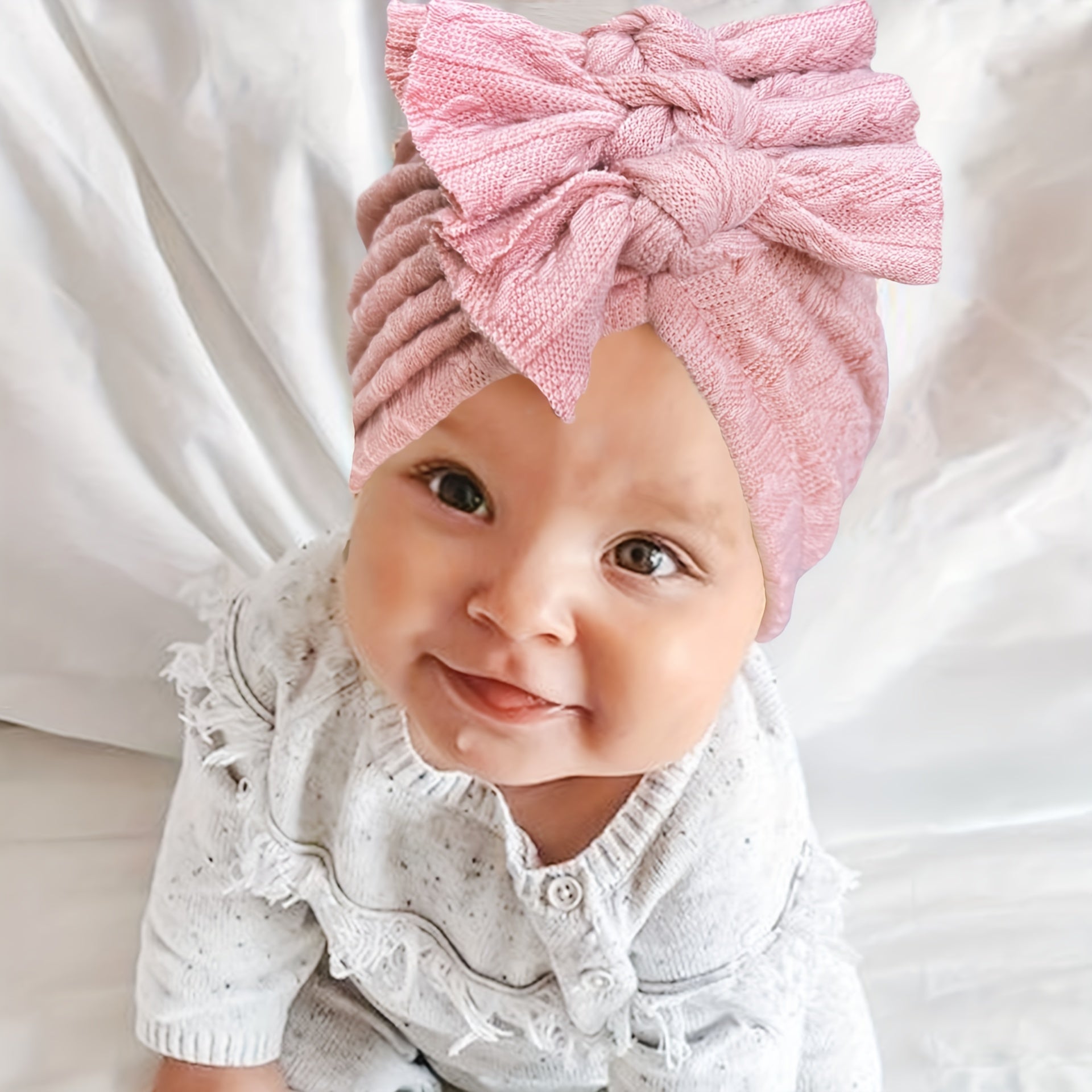 Jacquard Kelp Knot Baby Hat Elastic Headscarf Hat