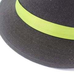 Women Flower Decor Fedora Hat Top Hat British Style Bowler Hat